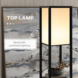 HOMCOM Shelf Floor Lamp with 4-Tier Open Shelves – Living Room & Bedroom Lighting, 160cm, Black & White