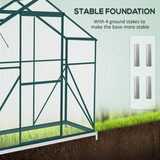 Outsunny 6 x 2.5ft Polycarbonate Greenhouse with Aluminium Frame & Sliding Door – Adjustable Vent, Green