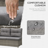 Close-up of the removable cushions on the Outsunny rattan sofa set