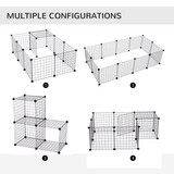 Pawhut 12-Panel Metal Wire Pet Playpen with Non-Slip Connectors – DIY Small Animal Fence, Black