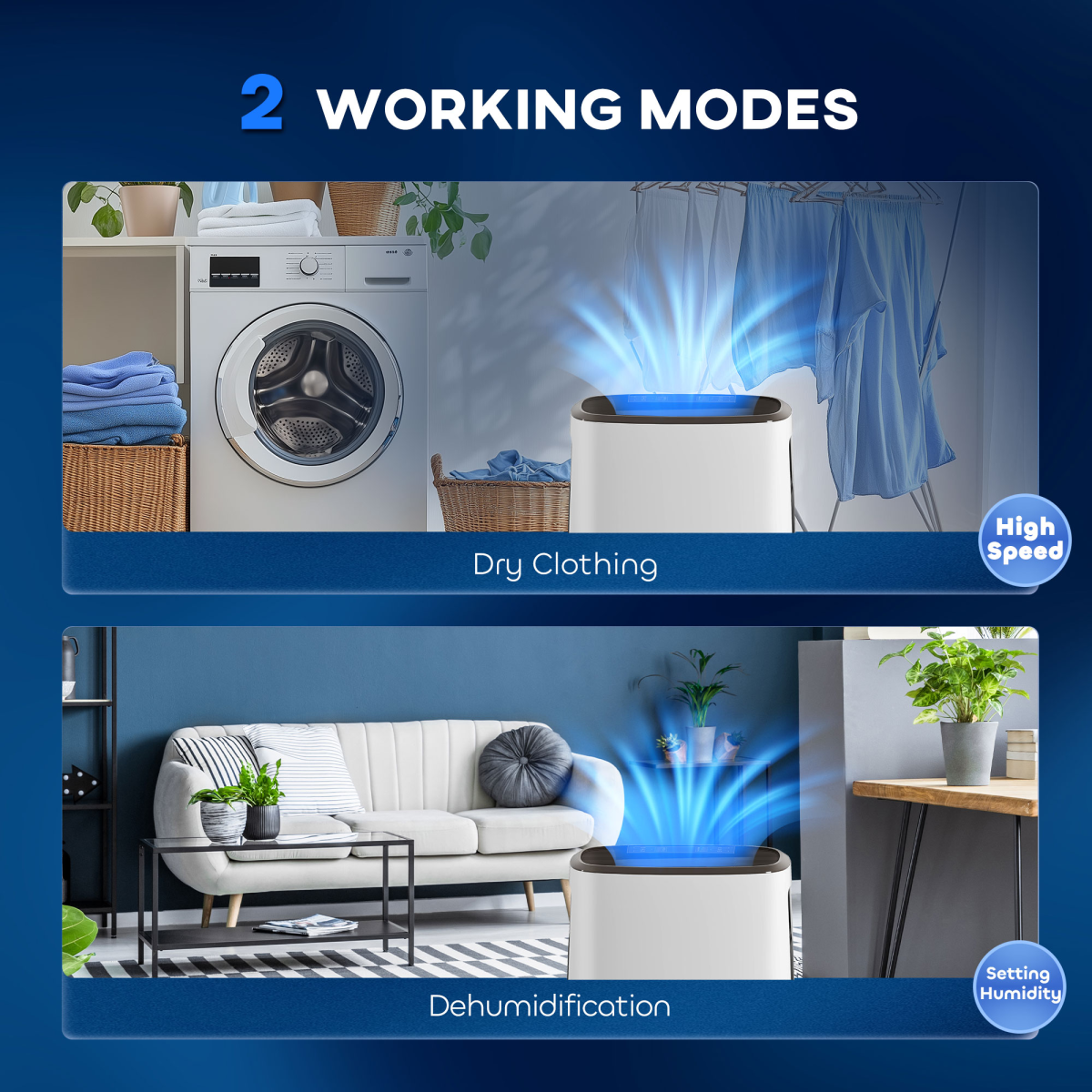 HOMCOM 16L/Day Dehumidifier with 24H Timer & Air Filter – Damp, Mould & Laundry Drying, White
