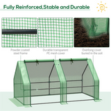 Mini Tunnel Greenhouse with 3 Roll-up Zipped Doors – Steel Frame PE Cover Grow Tunnel, 5.9 x 3 x 3ft, Green