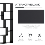 HOMCOM 178cm 8-Shelf Bookcase with Melamine Surface and Anti-Tipping Design – Multipurpose Storage, Black