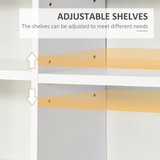HOMCOM CD & DVD Media Storage Shelf Rack with Wooden Frame – Living Room Display Unit, White