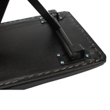 Adjustable Folding Piano Bench Stool with Padded Leather Seat – H-Frame, Height 45.7–50.8cm, Black