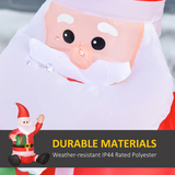 HOMCOM 4ft Inflatable Christmas Santa Claus with Gift & Internal LED Lights – IP44 Indoor Outdoor Xmas Decoration