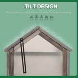 Wooden Cold Frame Greenhouse with Polycarbonate Panels & Adjustable Roof – Portable Garden Planter, Grey