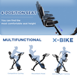 HOMCOM 2-in-1 Folding Exercise Bike with 8 Resistance Levels, LCD Monitor & Pulse Sensor – Upright, Recumbent, Black