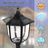 Outsunny 1.77m Free-Standing Solar LED Lamp Post with Six LEDs & IP44 Rating – Garden Light, Black