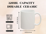 Funny No Prob Llama Ceramic Coffee Mug, 320ml – Cute Llama Quote Gift for Animal Lovers, White