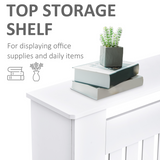 HOMCOM White Slatted MDF Radiator Cover with Lined Grill – Heat-Friendly Shelf, 152 x 19 x 81cm