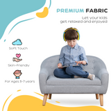 HOMCOM Kids Mini Sofa Armchair with Padded Seat and Tapered Feet – Bedroom & Playroom Seating for Ages 3-7, Grey