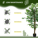 HOMCOM 150cm Artificial Ficus Tree with Nursery Pot – Low-Maintenance Indoor and Outdoor Home Decor