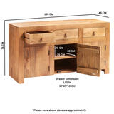Toko Light Mango Wood Large Sideboard with Cupboard & Drawer Storage – Contemporary Dining Room Furniture