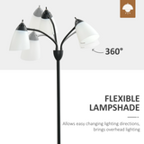 155cm Arc Tree Floor Lamp with 3 Rotating Lights – Black