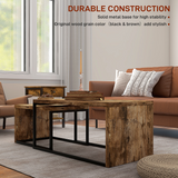 HOMCOM Set of 2 Coffee & Side Tables – Modern Nesting Living Room and Bedroom Tables