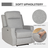 HOMCOM Electric Fabric Recliner Armchair with USB Port & Retractable Footrest – Grey