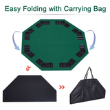 HOMCOM Foldable Poker Table Top for 8 Players, 1.2m with Chip Trays – Blackjack Topper with Carry Bag