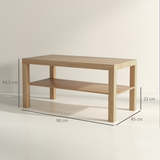 HOMCOM Rectangular Coffee Table with Open Storage Shelf – Wood-Effect Living Room Centre Table, Natural