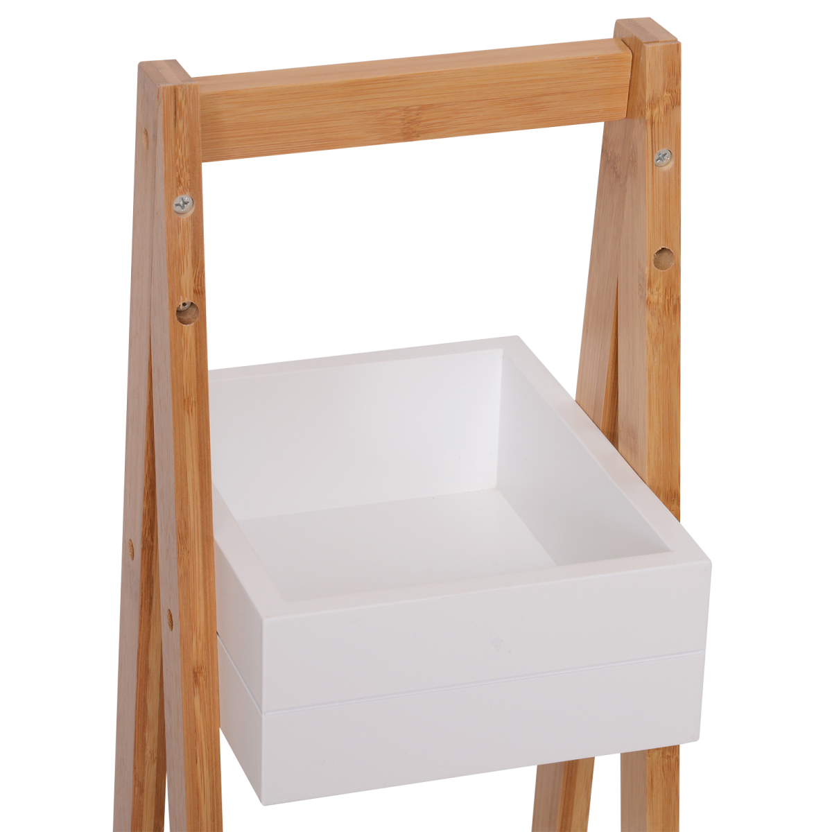 HOMCOM 3-Tier Bamboo Bathroom A-Shape Rack – Storage Shelf for Toiletries and Towels