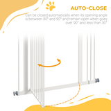 PawHut 74–87cm Adjustable Metal Pet Gate with Auto-Close Door – Safety Barrier for Doors and Stairs, White