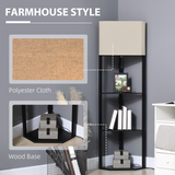 Modern Triangle Corner Floor Lamp with Built-In Display Shelves – Space-Saving Lighting