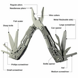 Stainless Steel Multi-Tool Folding Pocket Pliers with Saw, Knife & Bottle Opener – Outdoor Camping Tool, Black