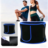 Waist Trimmer Belt with Phone Pocket – Adjustable Neoprene Workout Sweat Band, Blue & Black