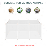 Pawhut 12-Panel DIY Small Animal Playpen with Connectors – Indoor Cage for Rabbits, Chinchillas & Guinea Pigs