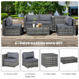 Close-up of the cushions on the Outsunny rattan corner sofa set