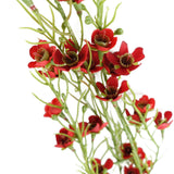 Pack of 6 x 100cm Artificial Foliage Stem with Small Flowers – Red
