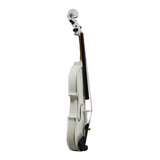 4/4 Full Size Acoustic Violin Set with Case, Bow & Rosin – Basswood Violin Outfit for Adult Learners, White