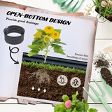 Outsunny Set of 2 Galvanised Steel Raised Garden Beds with Safety Edging – Curved Metal Planter Boxes, Dark Grey