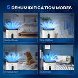 HOMCOM 20L/Day Quiet Dehumidifier with Air Purifier, 24H Timer & Laundry Mode – Home Moisture Control