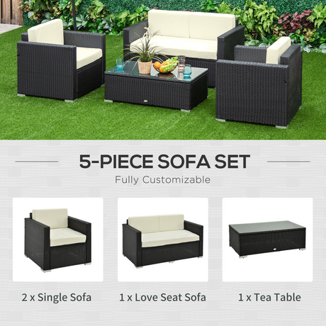 Close-up of PE rattan wicker texture, black