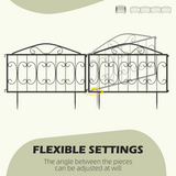 Outsunny 4-Piece Decorative Garden Fence Panels – Interlocking Metal Border Edging with Powder-Coated Finish