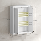 HOMCOM Wall Mounted Bathroom Cabinet with 2 Adjustable Shelves & Magnetic Doors – Space-Saving Storage, White