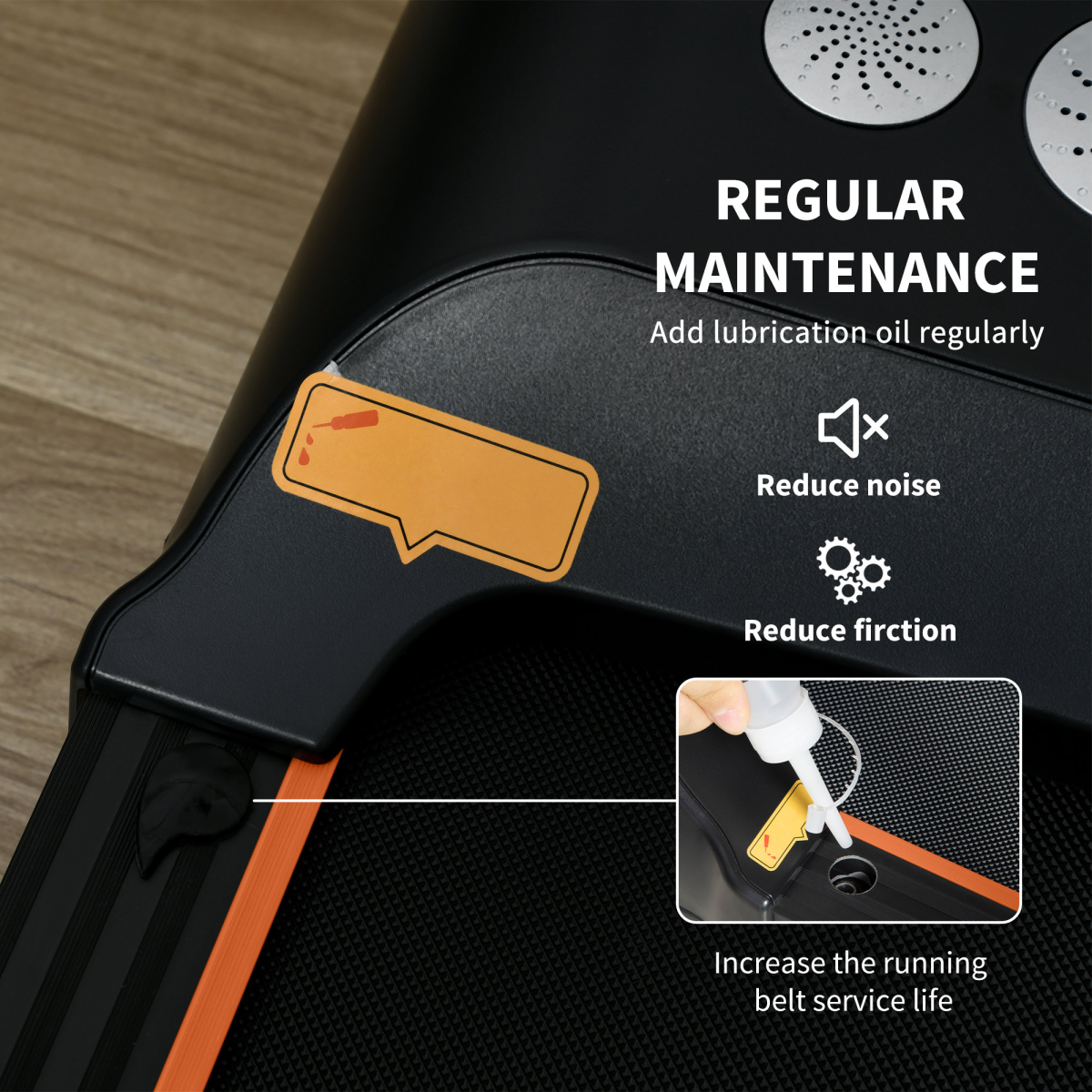 Folding Walking Treadmill with LED Display, Safety Key & Wheels – Home & Office Walking Machine, Orange