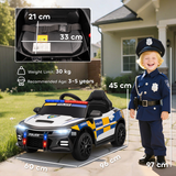 AIYAPLAY Kids Electric Ride-On Police Car with Remote Control, MP3 & Siren – 12V, Ages 3-5, Multicoloured