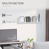 HOMCOM Wall Mounted CD Shelf with 4 Grids, Holds up to 60 CDs – Multimedia Storage Organiser, White