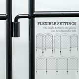 Outsunny 4-Piece Steel Garden Fencing Border Edging Set with Decorative Grid – 348 x 110cm, Black
