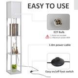 Storage Shelf Floor Lamp – White