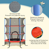 HOMCOM Kids Trampoline with Enclosure Net and Zipped Door – Bungee Design, Indoor Outdoor, Ages 3-10