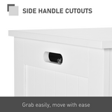 HOMCOM Large Toy Chest Storage Box with Lid & Safety Hinges – Kids Bedroom and Playroom Storage, White
