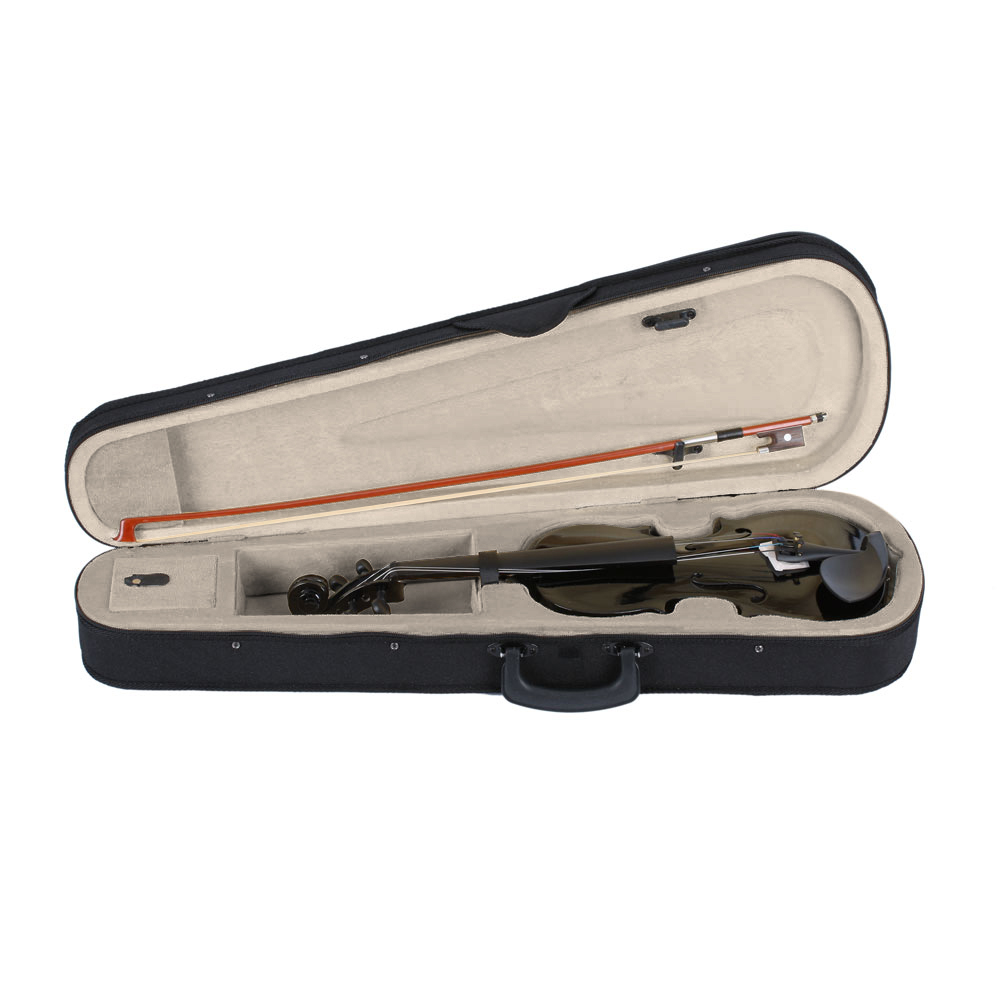 New 3/4 Acoustic Violin Set with Case, Bow & Rosin – Beginner Violin for Kids Aged 9-12, Black