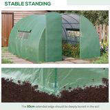 Outsunny 4 x 3m Walk-In Polytunnel Greenhouse with Galvanised Steel Frame & Door – Garden Growing