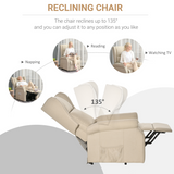 HOMCOM Power Lift Fabric Recliner Armchair with Remote Control – Motor-Assisted Riser Chair, Beige