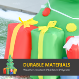 HOMCOM 5ft Inflatable Christmas Tree with Ornaments and Presents, LED Lit – Air Blown Outdoor Lawn Decoration