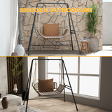 Outsunny Hammock Chair Stand with Solid Steel Frame – Fits Single & Double Connection Points, Black