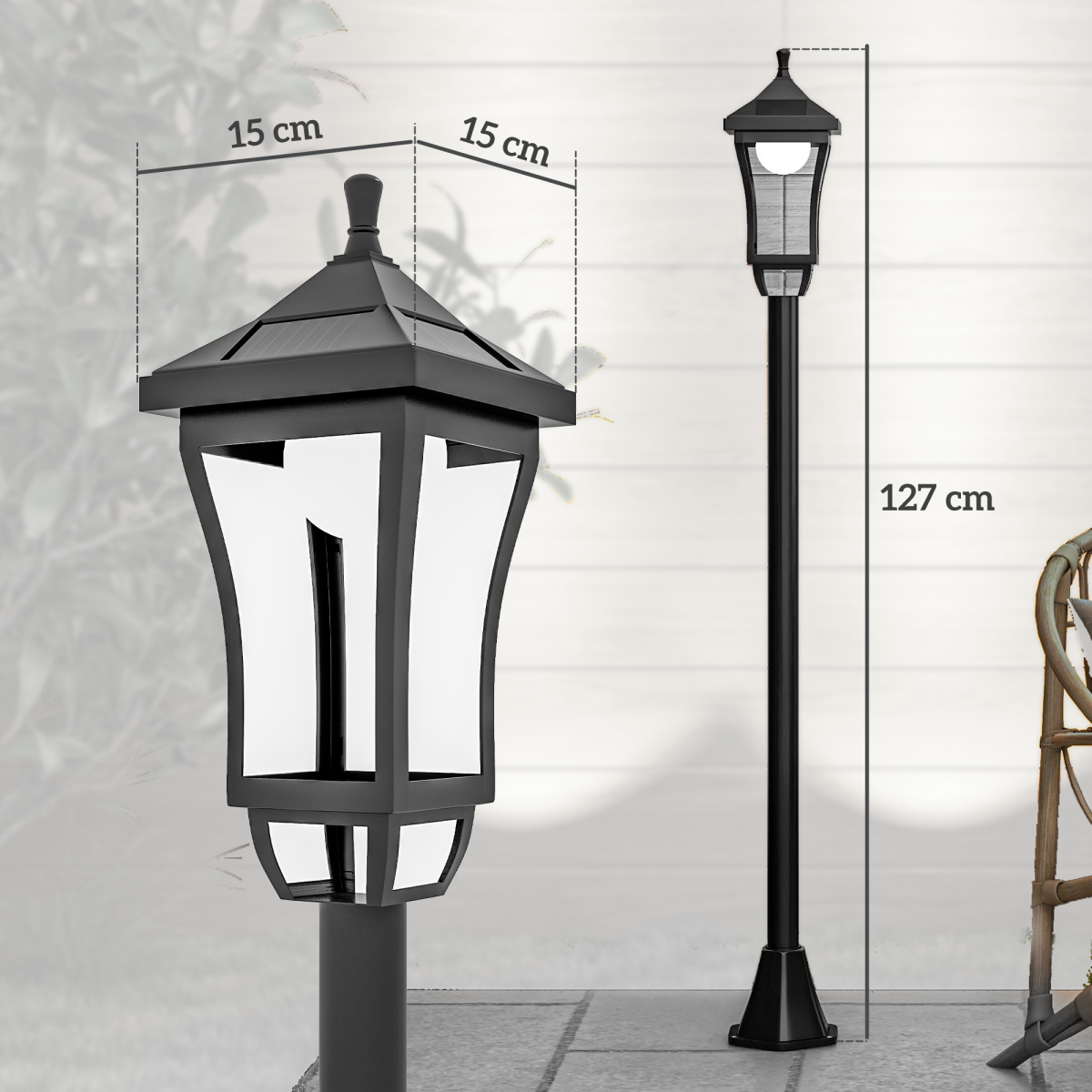 Outsunny 1.3m LED Garden Lamp Post, IP44